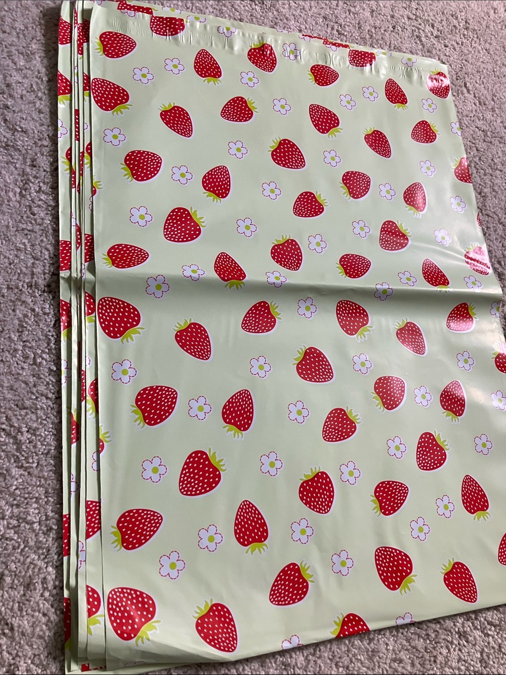 Strawberry Polymailers 14.5 x 19  Pack of 10 NWT